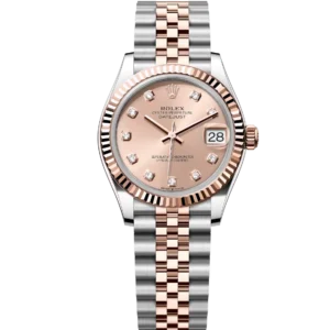 Rolex Datejust 31 Oyster Perpetual Oystersteel and Everose gold rosé colour diamond-set dial Jubilee band Reference 278271