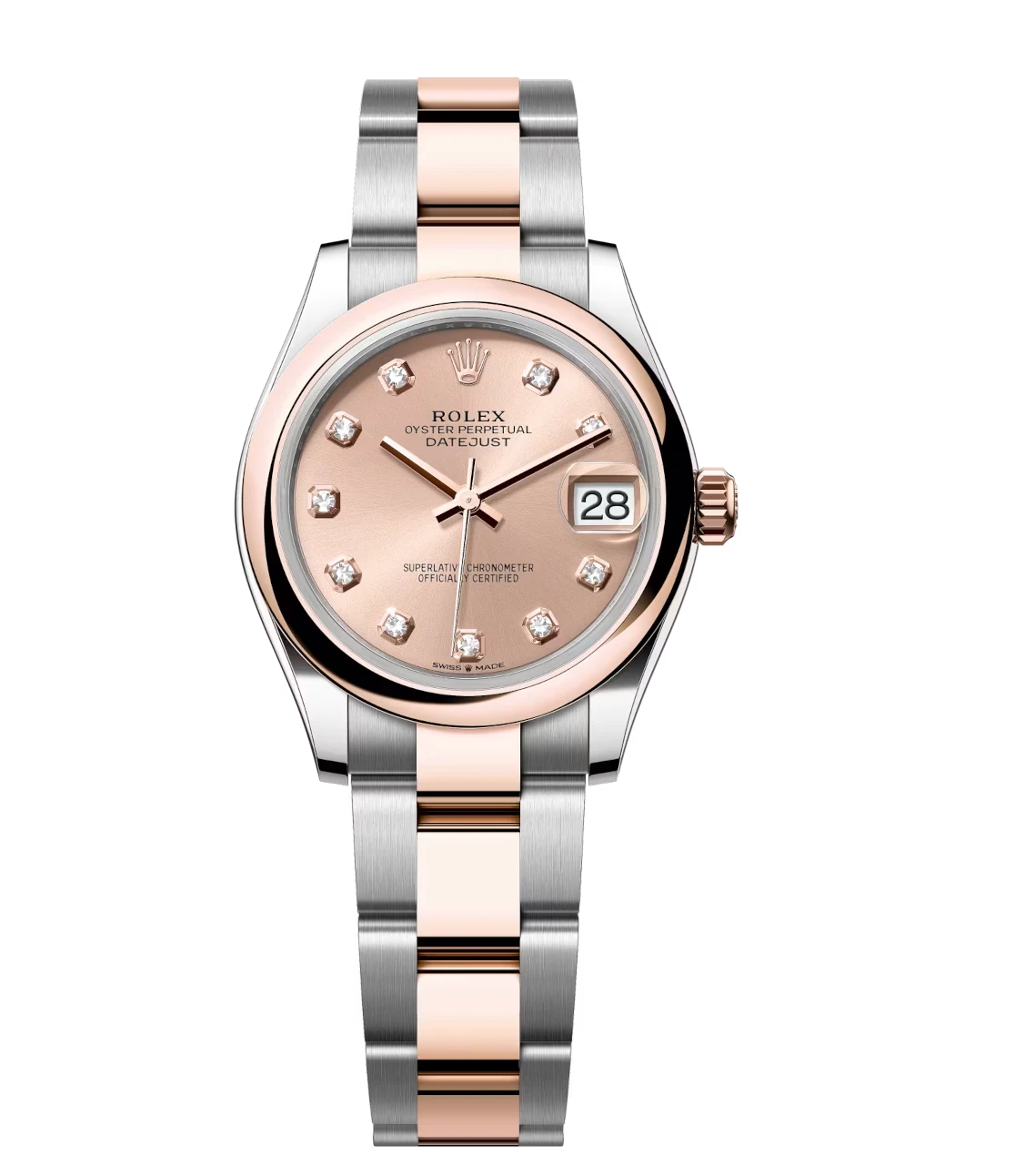 Rolex Datejust 31 Oyster Perpetual Oystersteel and Everose gold rosé colour, diamond-set dial Oyster band Reference 278241