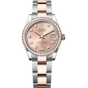 Rolex Datejust 31 Oyster Perpetual Oystersteel and Everose gold rosé colour, diamond-set dial Oyster band Reference 278381RBR
