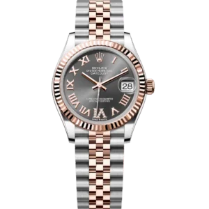 Rolex Datejust 31 Oyster Perpetual Oystersteel and Everose gold slate, diamond-set dial Jubilee band Reference 278271