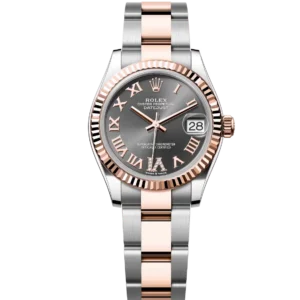 Rolex Datejust 31 Oyster Perpetual Oystersteel and Everose gold slate, diamond-set dial Oyster band Reference 278271