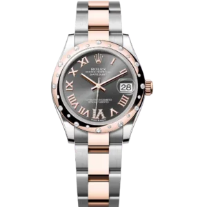 Rolex Datejust 31 Oyster Perpetual Oystersteel and Everose gold slate, diamond-set dial Oyster band Reference 278341RBR