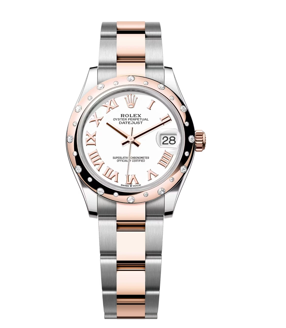Rolex Datejust 31 Oyster Perpetual Oystersteel and Everose gold white dial Oyster band Reference 278341RBR