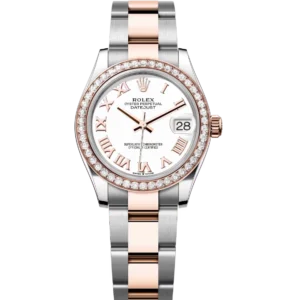 Rolex Datejust 31 Oyster Perpetual Oystersteel and Everose gold white dial Oyster band Reference 278381RBR