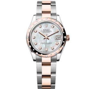 Rolex Datejust 31 Oyster Perpetual Oystersteel and Everose gold white mother-of-pearl, diamond-set dial Oyster band Reference 278341RBR