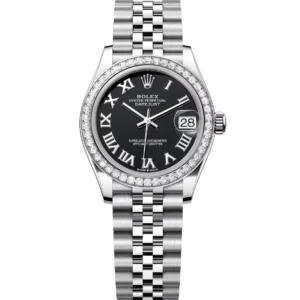 Rolex Datejust 31 Oyster Perpetual Oystersteel and white gold bright black dial Jubilee band Reference 278384RBR
