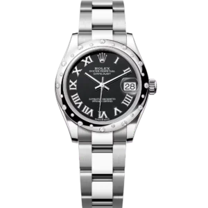 Rolex Datejust 31 Oyster Perpetual Oystersteel and white gold bright black dial Oyster band Reference 278344RBR