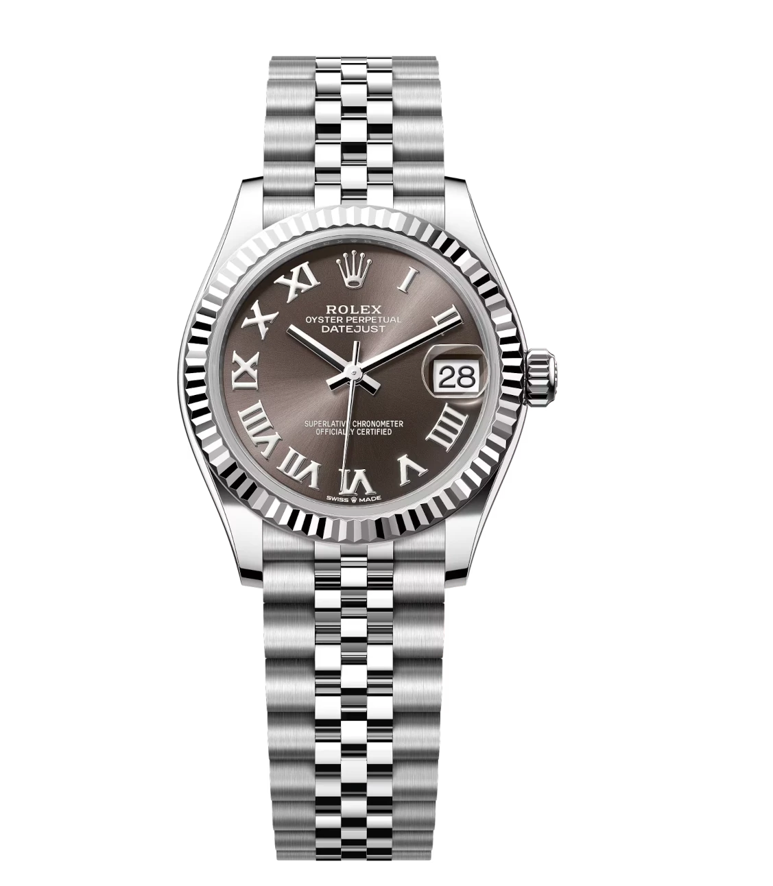 Rolex Datejust 31 Oyster Perpetual Oystersteel and white gold dark grey dial Jubilee band Reference 278274