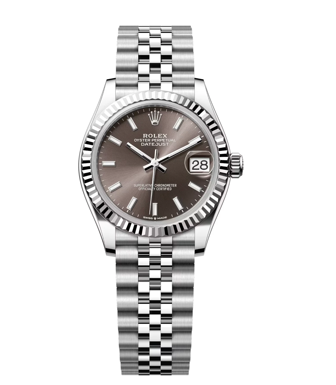 Rolex Datejust 31 Oyster Perpetual Oystersteel and white gold dark grey dial Jubilee band Reference 278274