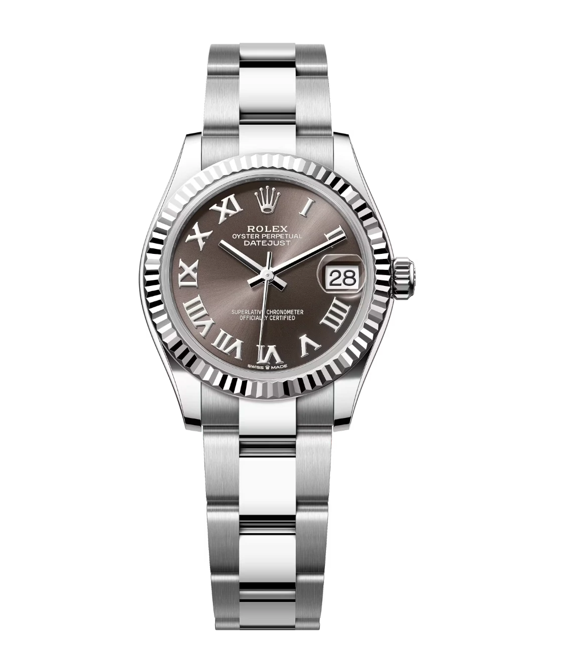 Rolex Datejust 31 Oyster Perpetual Oystersteel and white gold dark grey dial Oyster band Reference 278274