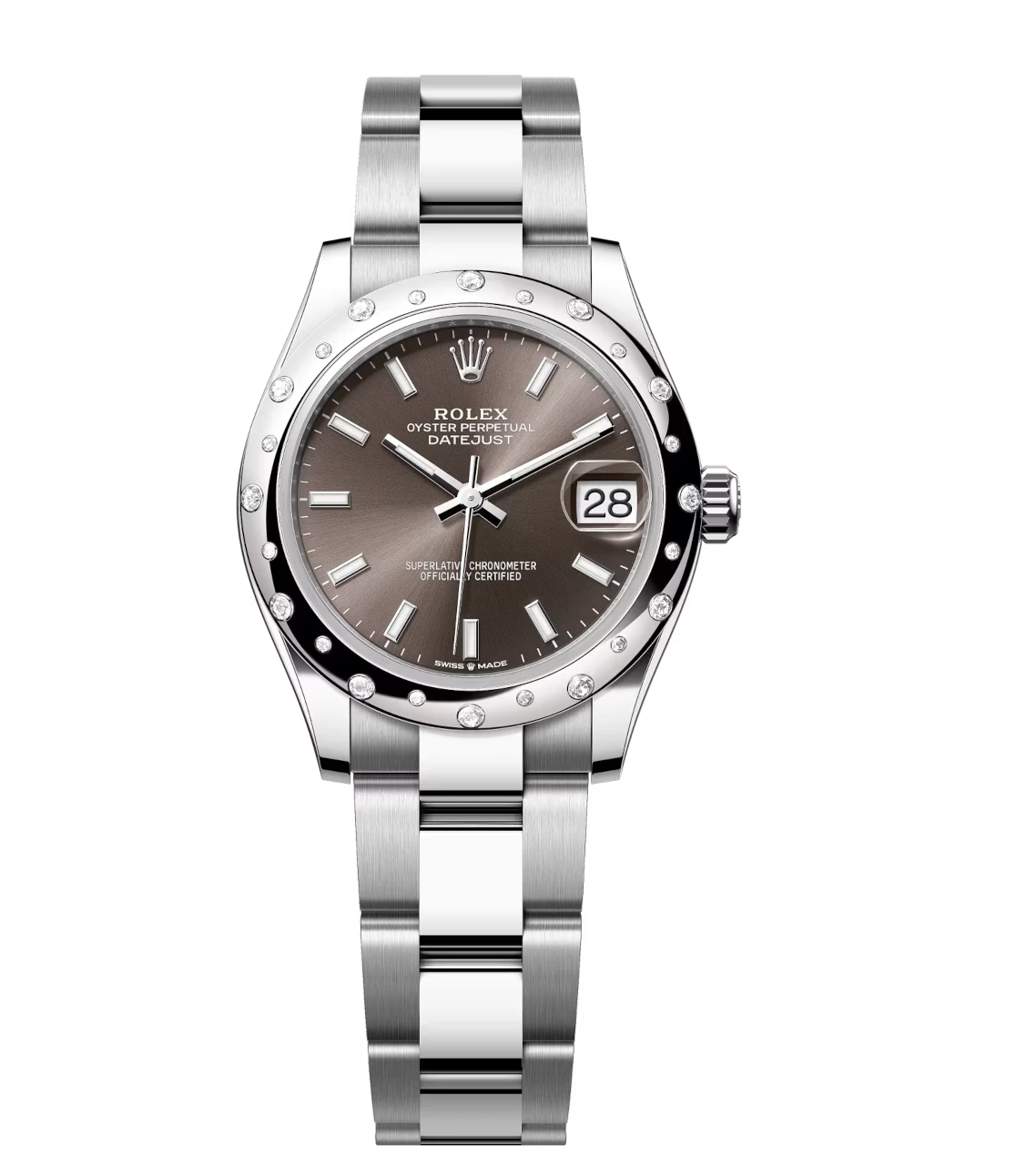 Rolex Datejust 31 Oyster Perpetual Oystersteel and white gold dark grey dial Oyster band Reference 278344RBR