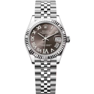 Rolex Datejust 31 Oyster Perpetual Oystersteel and white gold dark grey, diamond-set dial Jubilee band Reference 278274