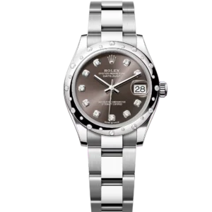 Rolex Datejust 31 Oyster Perpetual Oystersteel and white gold dark grey, diamond-set dial Oyster band Reference 278344RBR