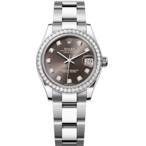 Rolex Datejust 31 Oyster Perpetual Oystersteel and white gold dark grey, diamond-set dial Oyster band Reference 278384RBR
