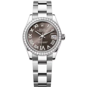 Rolex Datejust 31 Oyster Perpetual Oystersteel and white gold dark grey, diamond-set dial Oyster band Reference 278384RBR