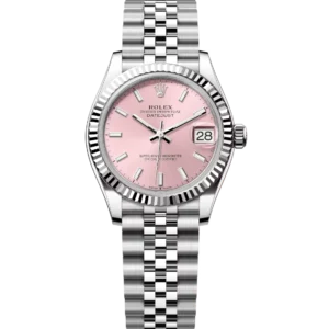 Rolex Lady-Datejust 28 Oyster Perpetual Oystersteel and white gold pink dial Jubilee band Reference 279174