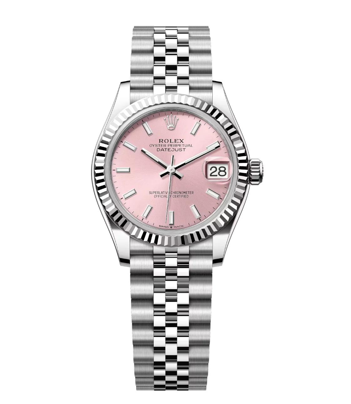 Rolex Datejust 31 Oyster Perpetual Oystersteel and white gold pink dial Jubilee band Reference 278274
