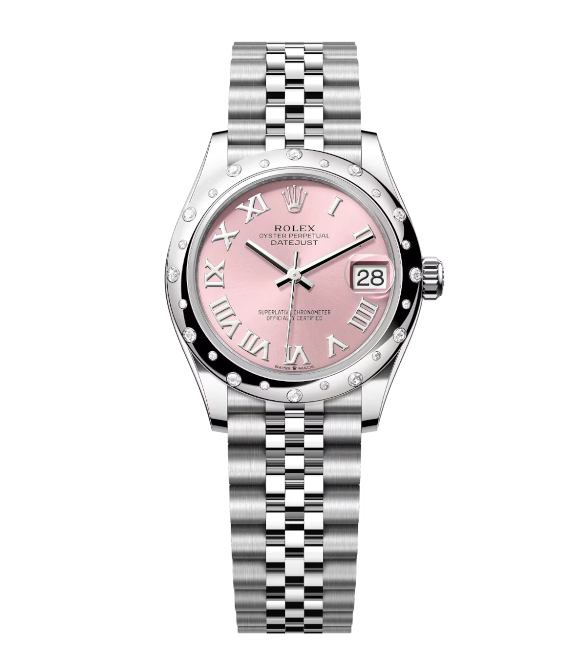 Rolex Datejust 31 Oyster Perpetual Oystersteel and white gold pink dial Jubilee band Reference 278344RBR