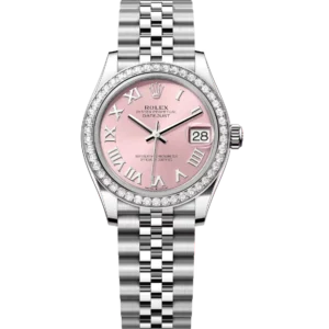 Rolex Lady-Datejust 28 Oyster Perpetual Oystersteel and white gold pink dial Jubilee band Reference 279384RBR