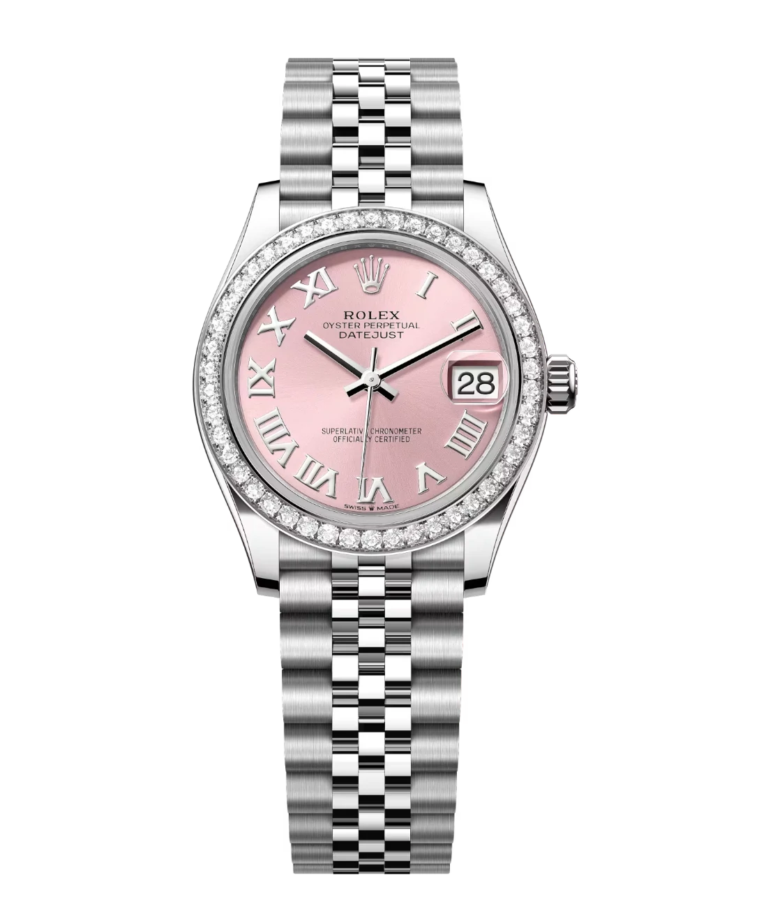 Rolex Datejust 31 Oyster Perpetual Oystersteel and white gold pink dial Jubilee band Reference 278384RBR
