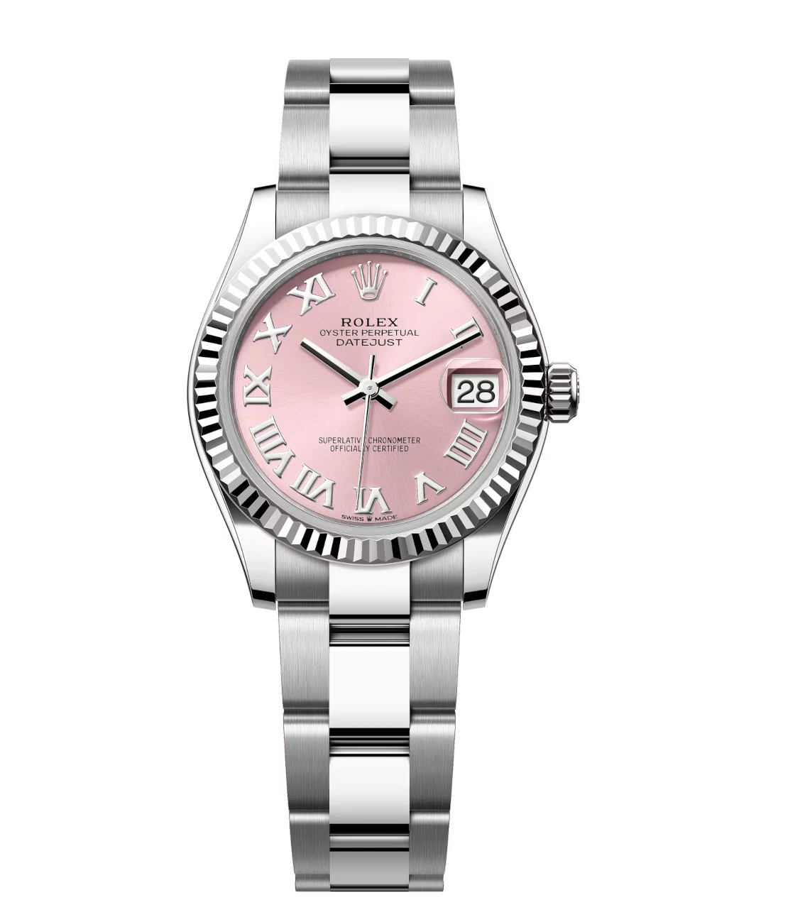 Rolex Datejust 31 Oyster Perpetual Oystersteel and white gold pink dial Oyster band Reference 278274
