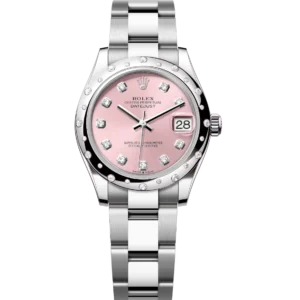 Rolex Datejust 31 Oyster Perpetual Oystersteel and white gold pink, diamond-set dial Oyster band Reference 278344RBR