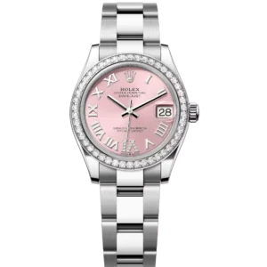 Rolex Datejust 31 Oyster Perpetual Oystersteel and white gold pink, diamond-set dial Oyster band Reference 278384RBR
