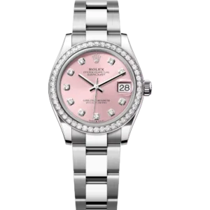 Rolex Datejust 31 Oyster Perpetual Oystersteel and white gold pink, diamond-set dial Oyster band Reference 278384RBR