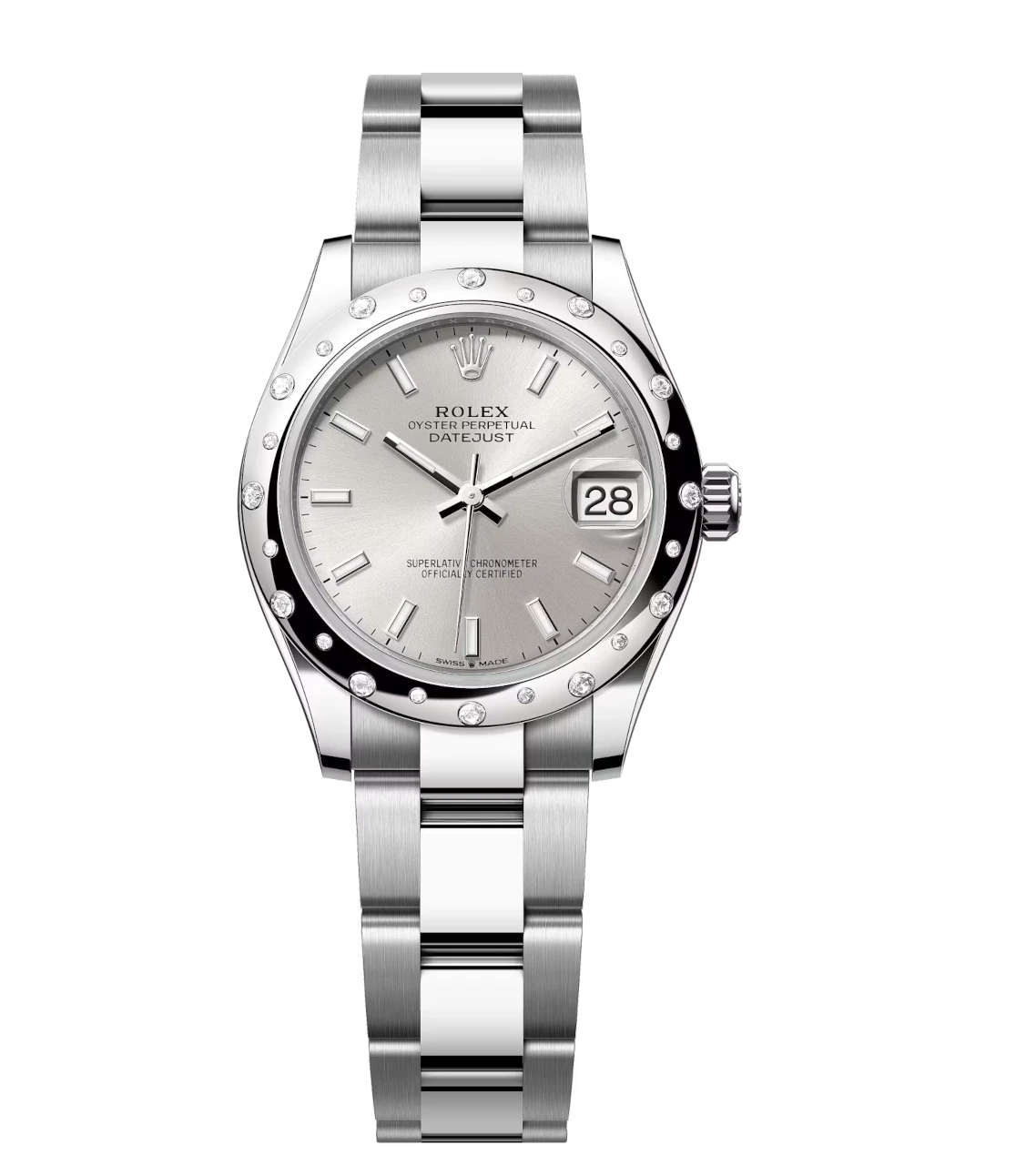 Rolex Datejust 31 Oyster Perpetual watch in Oystersteel and white gold with silver dial
