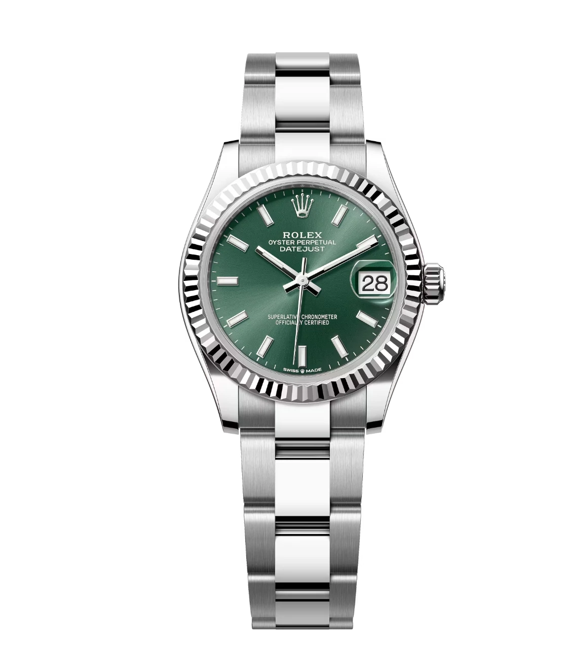 Rolex Datejust 31 Oyster Perpetual Oystersteel and white mint green dial Oyster band Reference 278274