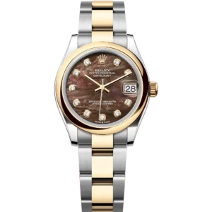 Rolex Datejust 31 Oyster Perpetual Oystersteel and yellow gold black mother-of-pearl, diamond-set dial Oyster band Reference 278243