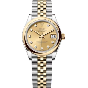 Rolex Datejust 31 Oyster Perpetual Oystersteel and yellow gold champagne colour, diamond-set dial Jubilee band Reference 278243
