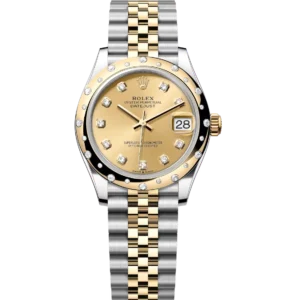 Rolex Datejust 31 Oyster Perpetual Oystersteel and yellow gold champagne colour, diamond-set dial Jubilee band Reference 278343RBR