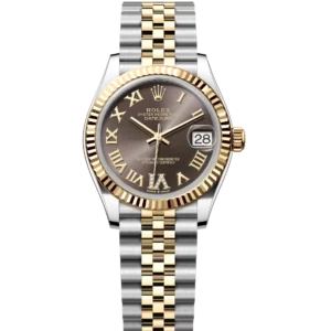 Rolex Datejust 31 Oyster Perpetual Oystersteel and yellow gold dark grey, diamond-set dial Jubilee band Reference 278273