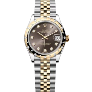 Rolex Datejust 31 Oyster Perpetual Oystersteel and yellow gold dark grey diamond-set dial Jubilee band Reference 278343RBR
