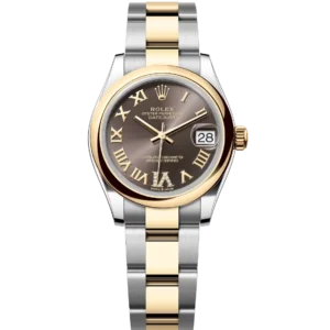 Rolex Datejust 31 Oyster Perpetual Oystersteel and yellow gold dark grey, diamond-set dial Oyster band Reference 278243