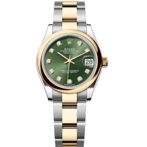 Rolex Datejust 31 Oyster Perpetual Oystersteel and yellow gold olive-green, diamond-set dial Oyster band Reference 278243