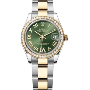 Rolex Datejust 31 Oyster Perpetual Oystersteel and yellow gold olive-green, diamond-set dial Oyster band Reference 278383RBR