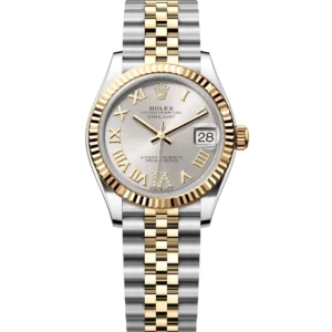 Rolex Datejust 31 Oyster Perpetual Oystersteel and yellow gold silver, diamond-set dial Jubilee band Reference 278273