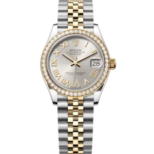 Rolex Datejust 31 Oyster Perpetual Oystersteel and yellow gold silver diamond-set dial Jubilee band Reference 278383RBR
