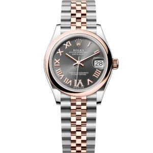 Rolex Datejust 31 Oyster Perpetual Oystersteel Everose gold slate, diamond-set Jubilee band Reference 278241