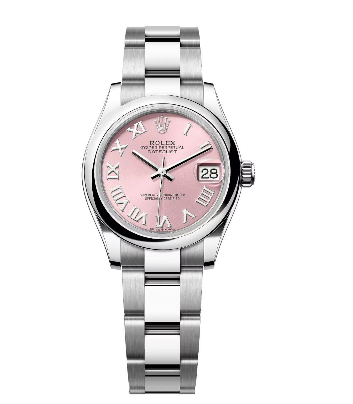 Rolex Datejust 31 Oyster Perpetual watch with pink dial and Oystersteel band