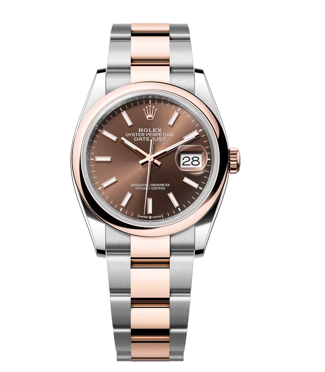 Rolex Lady-Datejust 28 Oyster Perpetual Oystersteel and Everose gold chocolate dial Oyster band Reference 279161