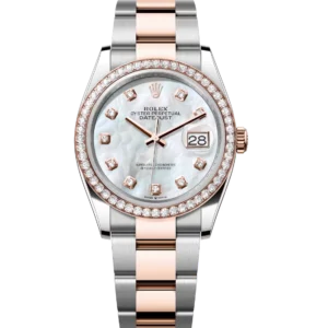 Rolex Datejust 31 Oyster Perpetual Oystersteel and Everose gold white mother-of-pearl, diamond-set dial Oyster band Reference 278381RBR