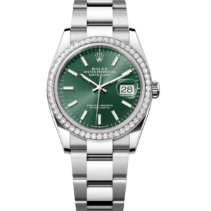 Rolex Datejust 31 Oyster Perpetual Oystersteel and white gold mint green dial Oyster band Reference 278384RBR