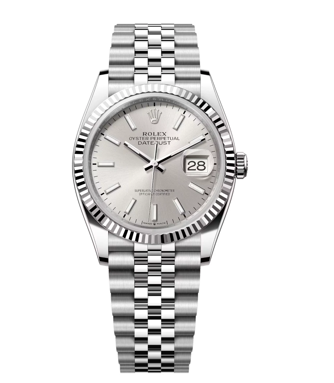 Rolex Datejust 31 Oyster Perpetual Oystersteel and white gold silver dial Jubilee band Reference 278274