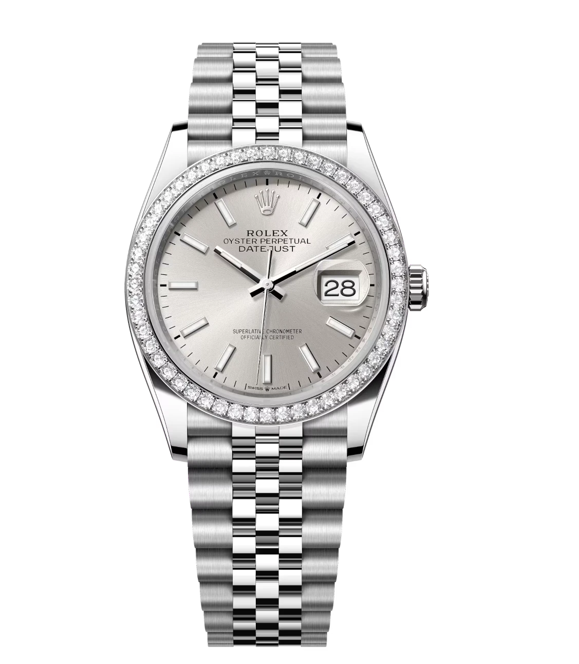 Rolex Datejust 31 Oyster Perpetual watch in Oystersteel and white gold with silver dial and Jubilee band