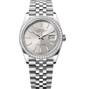 Rolex Datejust 31 Oyster Perpetual Oystersteel and white gold silver dial Oyster band Reference 278384RBR