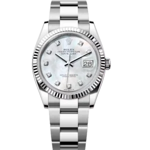 Rolex Datejust 31 Oyster Perpetual Oystersteel and white gold white mother-of-pearl, diamond-set dial Oyster band Reference 278274