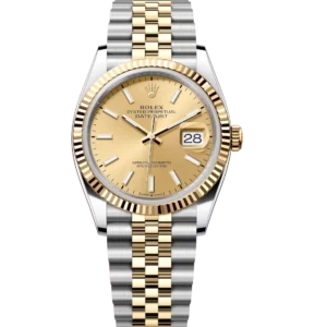 Rolex Lady-Datejust 28 Oyster Perpetual Oystersteel and yellow gold champagne-colour dial Jubilee band Reference 279173